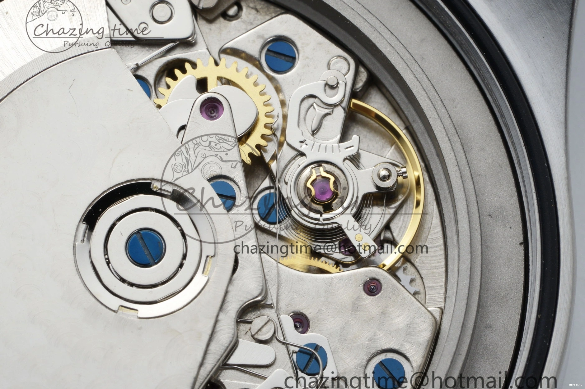 MIROTIME 0407 Pilot Chrono SS AZF 1:1 Best Edition Blue Dial on Brown Leather Strap A TimelessDesign 7060